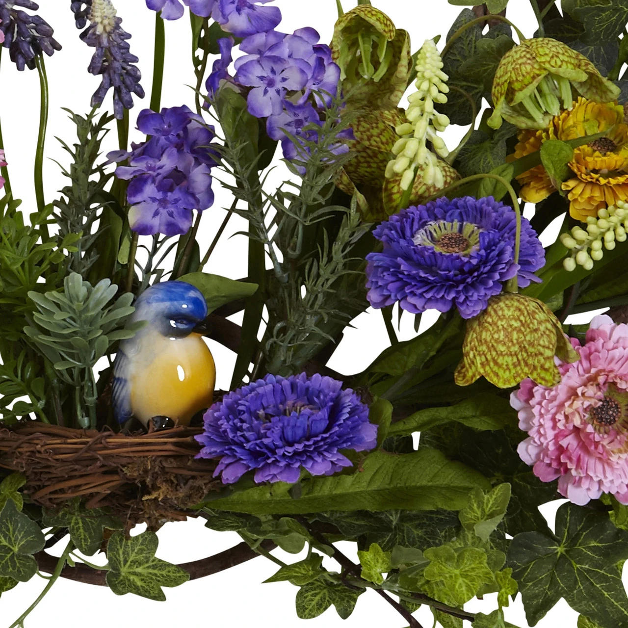 Green Decorative Spring Floral Wreath, 22-Inch 10 Green Decorative Spring Floral Wreath, 22-Inch - Image 8