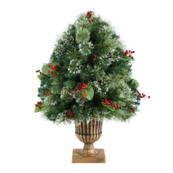 3' Pre-Lit Frosted Pine Artificial Outdoor Christmas Tree, Warm Clear LED Lights 13 3' Pre-Lit Frosted Pine Artificial Outdoor Christmas Tree, Warm Clear LED Lights -Noel Twinkle Shop dnnl20p1811 4 86426.1681393605