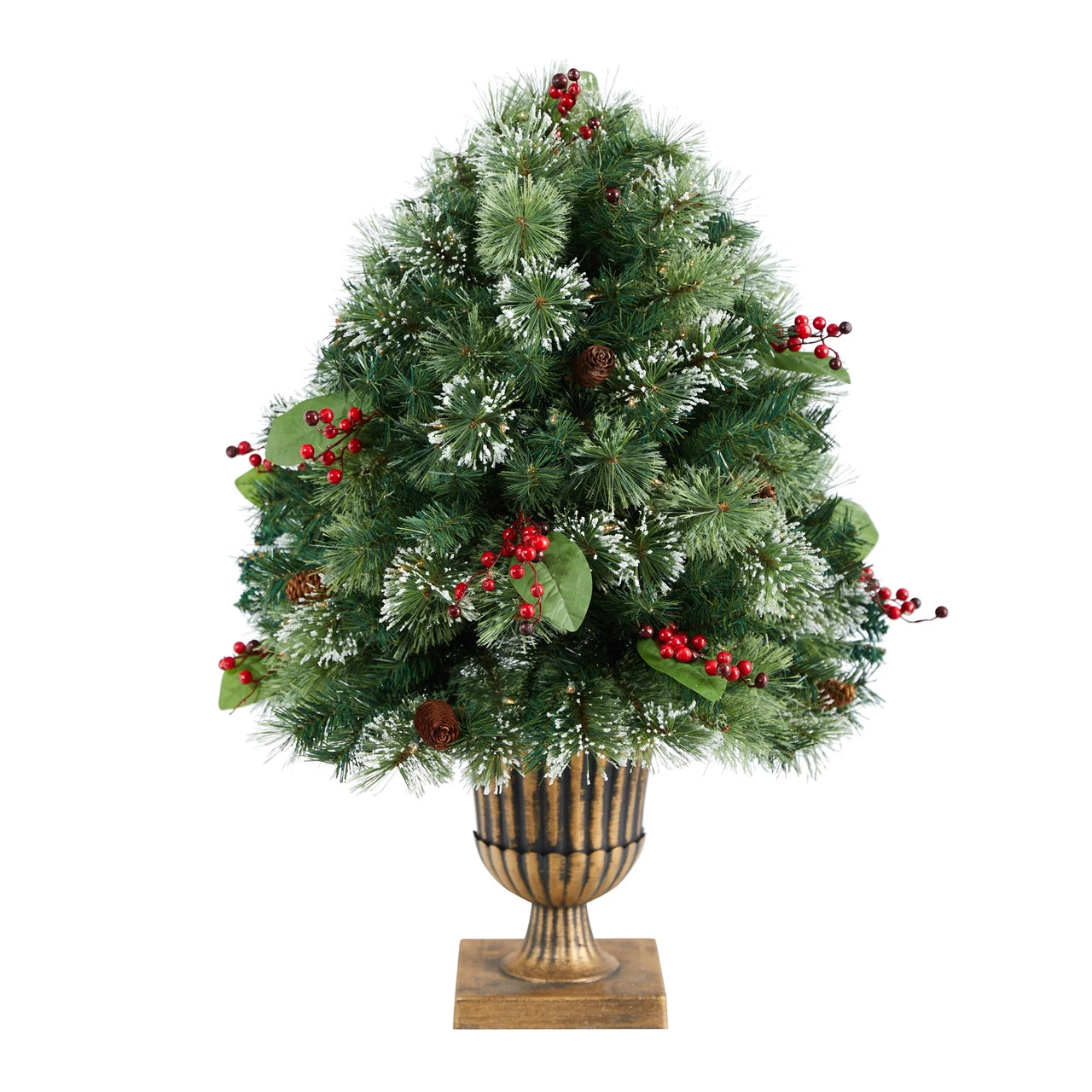 3' Pre-Lit Frosted Pine Artificial Outdoor Christmas Tree, Warm Clear LED Lights 6 3' Pre-Lit Frosted Pine Artificial Outdoor Christmas Tree, Warm Clear LED Lights - Image 4