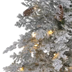 6' Pre-Lit Montana Spruce Flocked Artificial Christmas Tree, Clear LED Lights -Noel Twinkle Shop dnnl20t1794 5 44692.1680237800