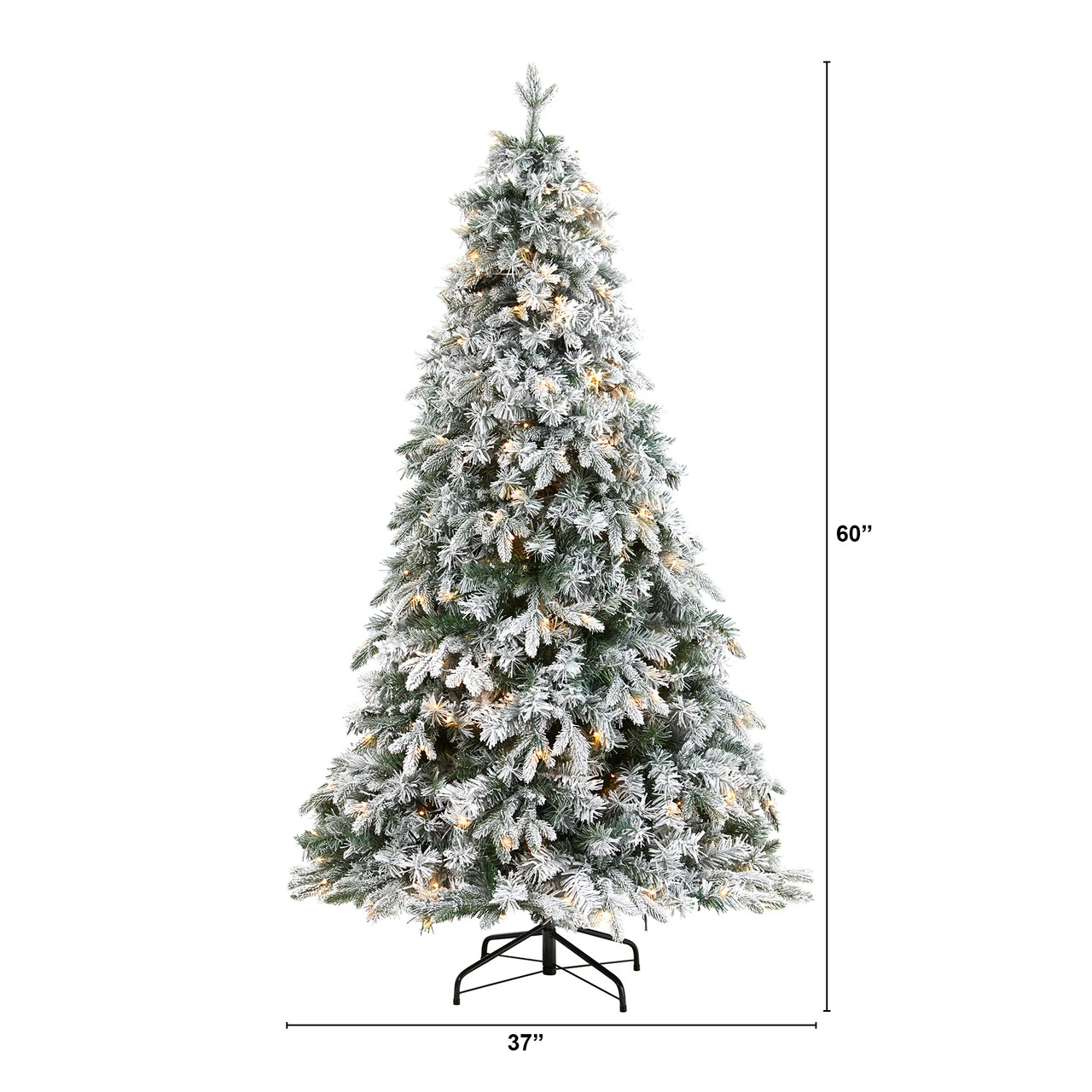 5' Pre-Lit Flocked Vermont Pine Artificial Christmas Tree, Warm Clear LED Lights 4 5' Pre-Lit Flocked Vermont Pine Artificial Christmas Tree, Warm Clear LED Lights - Image 2