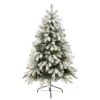 5’ Pre-Lit Flocked South Carolina Artificial Christmas Tree, Clear LED Lights