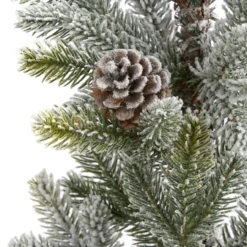 2' Potted Flocked Artificial Christmas Tree With Pinecones, Unlit -Noel Twinkle Shop dnnl20t1986 5 75814.1681393426