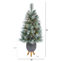 3.5’ Pre-Lit Potted Columbia Pine Artificial Christmas Tree, Clear Lights -Noel Twinkle Shop dnnl20t2275 3 92533.1681023937