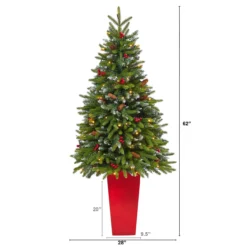 5' Pre-Lit Potted Snow Tipped Mini Artificial Christmas Tree, Clear LED Lights -Noel Twinkle Shop dnnl20t2311 8 52007.1680557249