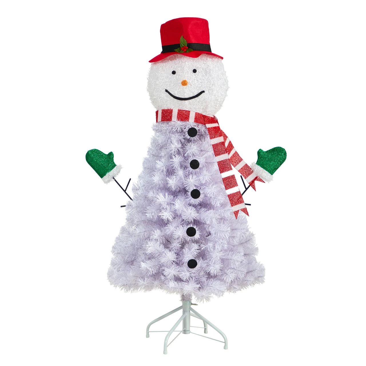 4’ Snowman Artificial Christmas Tree, Unlit 3 4’ Snowman Artificial Christmas Tree, Unlit