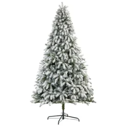 9' Pre-Lit South Carolina Spruce Flocked Artificial Christmas Tree, Clear LED Lights -Noel Twinkle Shop dnnl20t3336 3 02690.1681494693