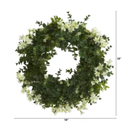Green Eucalyptus And Daisy Twig Spring Floral Wreath, 18-Inch 7 Green Eucalyptus And Daisy Twig Spring Floral Wreath, 18-Inch -Noel Twinkle Shop dnnl20w1007 3 51042.1681393988