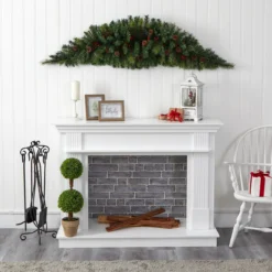 6' Pre-Lit Berries And Pine Cones Artificial Christmas Swag, LED Lights 9 6' Pre-Lit Berries And Pine Cones Artificial Christmas Swag, LED Lights -Noel Twinkle Shop dnnl20w1131 3 80813.1681394053