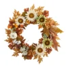 Sunflower, Pumpkin, And Berries Artificial Fall Harvest Wreath, 30-Inch -Noel Twinkle Shop dnnl20w1193 1 64080.1679938751