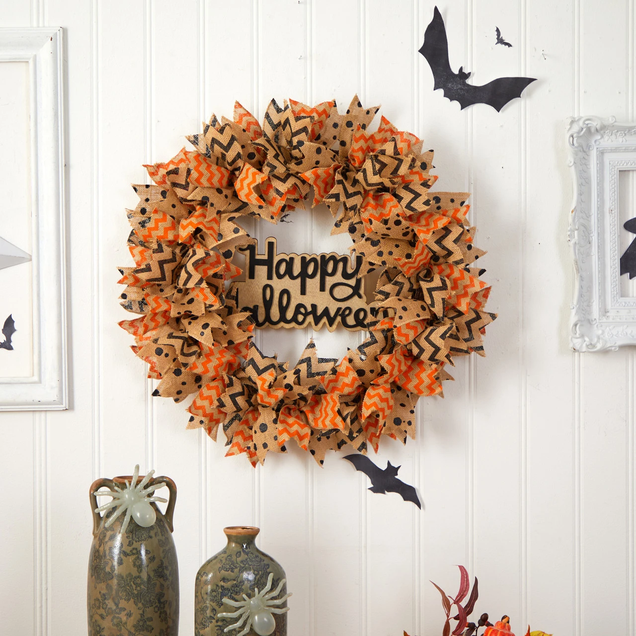Burlap Ribbon "Happy Halloween" Artificial Wreath, 30-Inch 4 Burlap Ribbon "Happy Halloween" Artificial Wreath, 30-Inch - Image 2