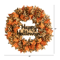 Burlap Ribbon "Happy Halloween" Artificial Wreath, 30-Inch 9 Burlap Ribbon "Happy Halloween" Artificial Wreath, 30-Inch -Noel Twinkle Shop dnnl20w1194 4 91009.1679955047