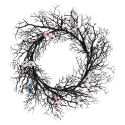 Gazing Eyeballs Halloween Twig Wreath, 30-Inch