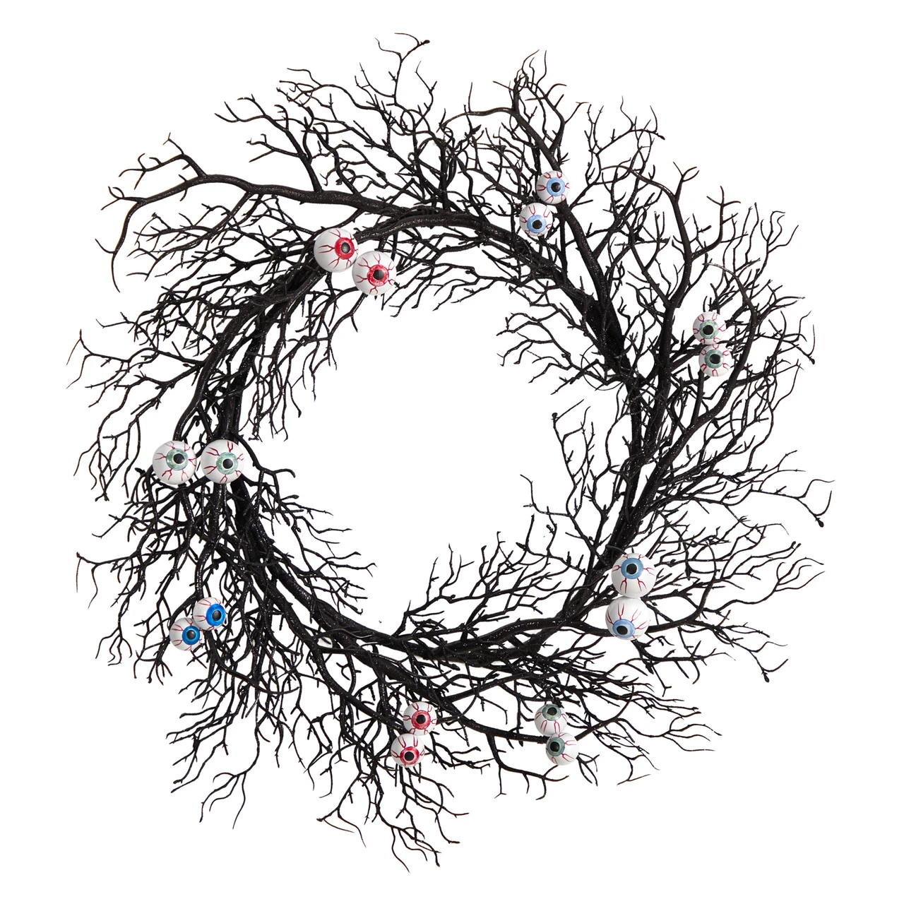 Gazing Eyeballs Halloween Twig Wreath, 30-Inch 3 Gazing Eyeballs Halloween Twig Wreath, 30-Inch