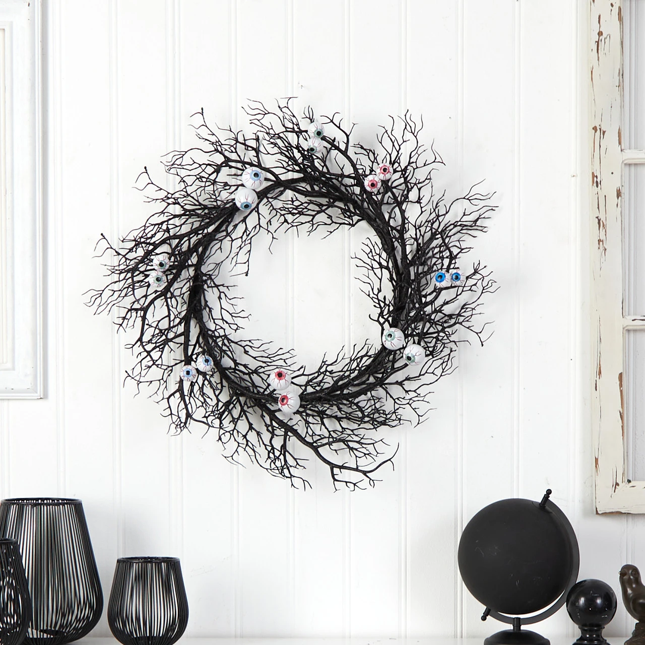 Gazing Eyeballs Halloween Twig Wreath, 30-Inch 4 Gazing Eyeballs Halloween Twig Wreath, 30-Inch - Image 2
