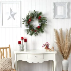 Berry And Pinecone Artificial Christmas Wreath, 24-Inch, Unlit 8 Berry And Pinecone Artificial Christmas Wreath, 24-Inch, Unlit -Noel Twinkle Shop dnnl20w1270 3 77046.1680569696