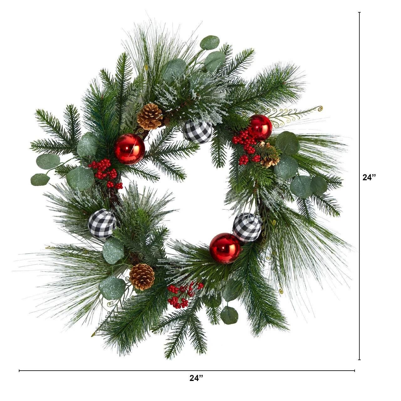 Berry And Pinecone Artificial Christmas Wreath, 24-Inch, Unlit 6 Berry And Pinecone Artificial Christmas Wreath, 24-Inch, Unlit - Image 4