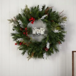 Owl, Pinecones And Berries Artificial Christmas Wreath, 24-Inch, Unlit 7 Owl, Pinecones And Berries Artificial Christmas Wreath, 24-Inch, Unlit -Noel Twinkle Shop dnnl20w1277 2 68368.1680067392
