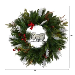 Owl, Pinecones And Berries Artificial Christmas Wreath, 24-Inch, Unlit 9 Owl, Pinecones And Berries Artificial Christmas Wreath, 24-Inch, Unlit -Noel Twinkle Shop dnnl20w1277 4 32881.1680067393
