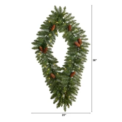 Pre-Lit Pinecone Artificial Diamond Christmas Wreath, 36-Inch, Clear LED Lights -Noel Twinkle Shop dnnl20w1292 7 94033.1680733115