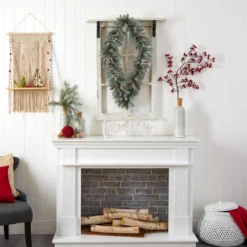 Pre-Lit Diamond Flocked Artificial Christmas Wreath, 36-Inch, Warm White LED Lights 14 Pre-Lit Diamond Flocked Artificial Christmas Wreath, 36-Inch, Warm White LED Lights -Noel Twinkle Shop dnnl20w1293 5 16185.1681393887