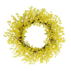 30" Yellow Puleo International Artificial Winter Jasime Floral Spring Wreath