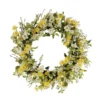 30" Yellow And Green Puleo International Artificial Dogwood And Daisy Floral Spring Wreath