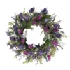 24" Vibrant Puleo International Artificial Lavender Floral Spring Wreath