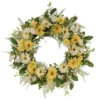 30" Yellow And Green Puleo International Artificial Chrysanthemum And Daisy Floral Spring Wreath