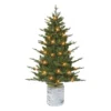 4.5' Pre-lit Potted Green Pine Medium Artificial Christmas Tree, Clear Lights -Noel Twinkle Shop dpul 1824 st45c150 1 92466.1688124993