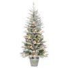 6' Pre-Lit Potted Flocked Pine Artificial Christmas Tree, Clear Lights -Noel Twinkle Shop dpul 1832 stf60c250 1 93453.1688168546