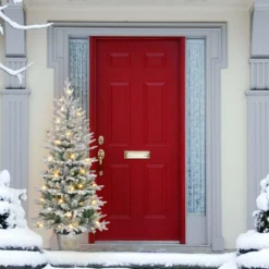 6' Pre-Lit Potted Flocked Pine Artificial Christmas Tree, Clear Lights 9 6' Pre-Lit Potted Flocked Pine Artificial Christmas Tree, Clear Lights -Noel Twinkle Shop dpul 1832 stf60c250 4 87091.1688168547