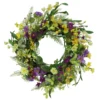 Yellow And Purple Daisy Faux Twig Spring Mixed Floral Wreath - 24-Inch, Unlit -Noel Twinkle Shop dpul 305 dw0623 24 1 80275.1667563209