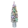 4' Pre-Lit Potted Flocked Alpine Pencil Artificial Christmas Tree, Multicolor Lights 2 4' Pre-Lit Potted Flocked Alpine Pencil Artificial Christmas Tree, Multicolor Lights -Noel Twinkle Shop dpul apf st40g40ld02 1 37099.1668756757