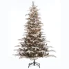 6.5' Pre-Lit Full Flocked Aspen Fir Artificial Christmas Tree, Clear Lights -Noel Twinkle Shop dpul apgf 65c5 1 88708.1668756751