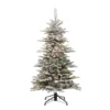 4.5' Pre-Lit Slim Flocked Aspen Fir Artificial Christmas Tree, Clear Lights -Noel Twinkle Shop dpul apgslf 45c2 1 18540.1667544803