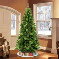 4.5' Pre-Lit Slim Flocked Aspen Fir Artificial Christmas Tree, Clear Lights 5 4.5' Pre-Lit Slim Flocked Aspen Fir Artificial Christmas Tree, Clear Lights -Noel Twinkle Shop dpul apgslf 45c2 2 69404.1667544804
