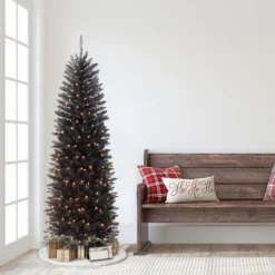 6.5' Pre-Lit Pencil Fraser Fir Artificial Christmas Tree, Clear Lights -Noel Twinkle Shop dpul ffpbt 65c25 2 24105.1667544817