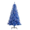 6.5' Pre-Lit Full Blue Artificial Christmas Tree, Clear Lights