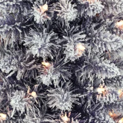 6.5' Pre-lit Flocked Fashion Purple Pencil Artificial Christmas Tree, Clear Lights -Noel Twinkle Shop dpul tpf9612 65c2 pp 3 07548.1688183160