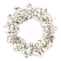 Nature Inspired Artificial Spring Wreath, White 22-Inch
