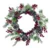Pinecone And Berries Christmas Holly Wreath, Green 20-Inch -Noel Twinkle Shop dtpac g6554zu 99431.1667666293