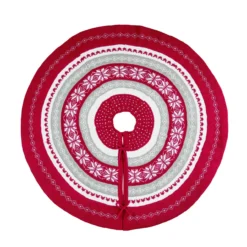 40" Red And White Christmas Nordic Tree Skirt