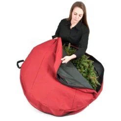 30" Red Unique Christmas Wreath Storage Bag With Direct Suspend -Noel Twinkle Shop dvlc sb 10154 rs 8 16647.1686180049