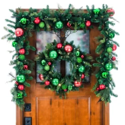 Pre-Lit Red And Green Artificial Christmas Cheer Wreath, 24-Inch, Clear LED Lights 9 Pre-Lit Red And Green Artificial Christmas Cheer Wreath, 24-Inch, Clear LED Lights -Noel Twinkle Shop dvlc20v 20707 lt 4 34879.1667385752