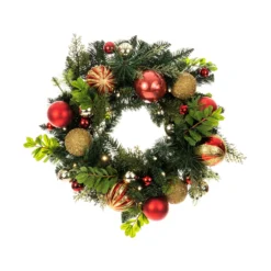 Pre-Lit Red And Green Artificial Classic Christmas Wreath, 24-Inch, Clear LED Lights 8 Pre-Lit Red And Green Artificial Classic Christmas Wreath, 24-Inch, Clear LED Lights -Noel Twinkle Shop dvlc20v 20710 lt 3 14631.1668074639