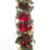 9' Pre-lit Battery Operated Green With Red Magnolias LED Artificial Christmas Garland - White Lights 2 9' Pre-lit Battery Operated Green With Red Magnolias LED Artificial Christmas Garland - White Lights -Noel Twinkle Shop dvlc v 11093 001 18082.1667667501
