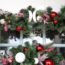 9" X 26" Cotton White Single Door Garland Christmas Hanger -Noel Twinkle Shop dvlc v 20720 wht 007 52613.1667557010