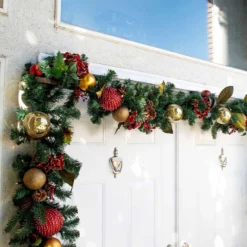 9" X 33" Cotton White Double Door Garland Christmas Hanger -Noel Twinkle Shop dvlc v 20721 brn 004 26245.1667557011