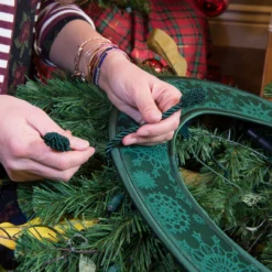 17" Basil Green Christmas Deluxe Door Saver Protective Wreath Pad 14 17" Basil Green Christmas Deluxe Door Saver Protective Wreath Pad -Noel Twinkle Shop dvlc v 21102 rs 005 04604.1686180029